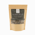 Tea package labeled 'Allergy Relief' on a white background