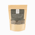 Tea package bag of dandelion leaf tea on a white background