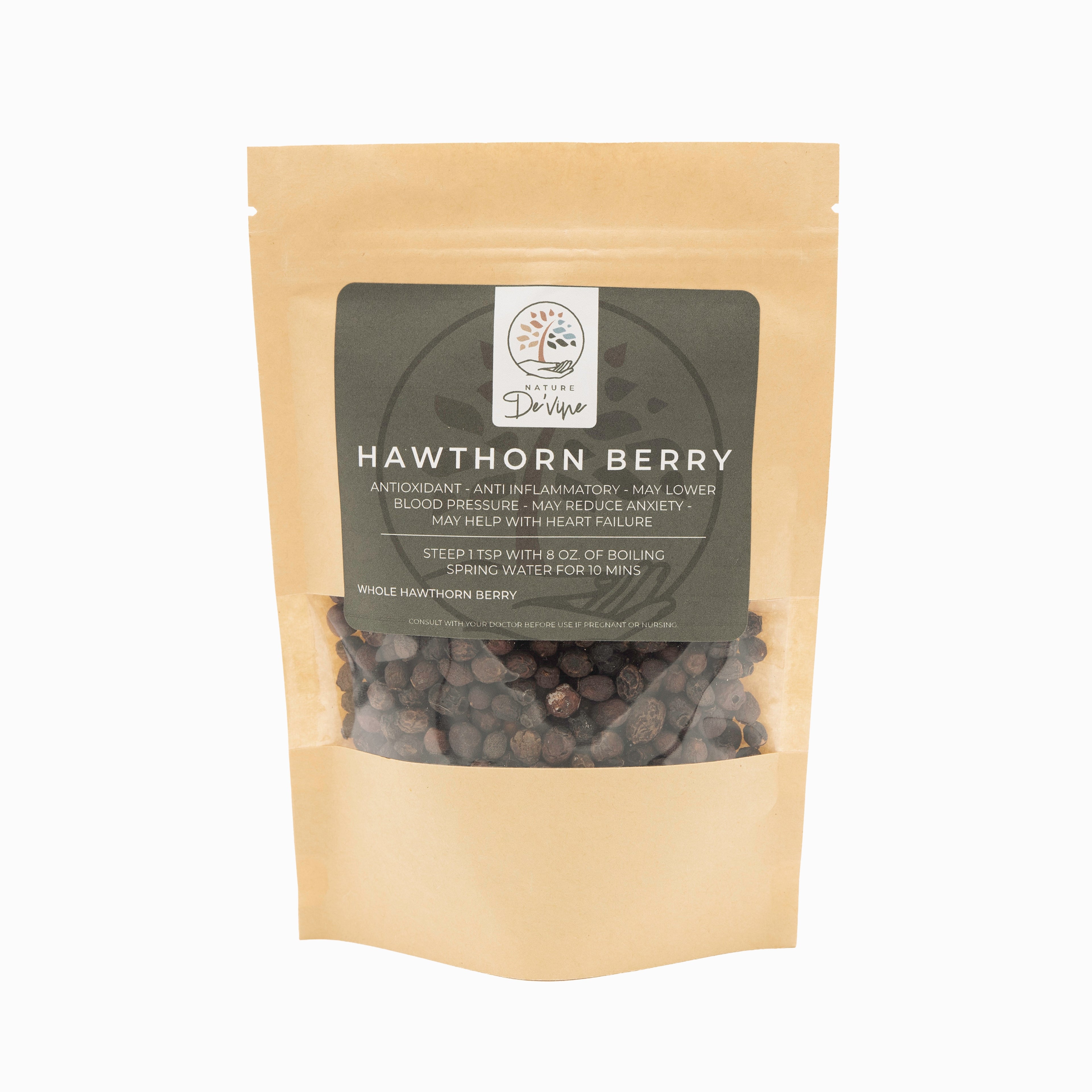 Tea package of hawthorn berry tea with visible text and branding on a white background